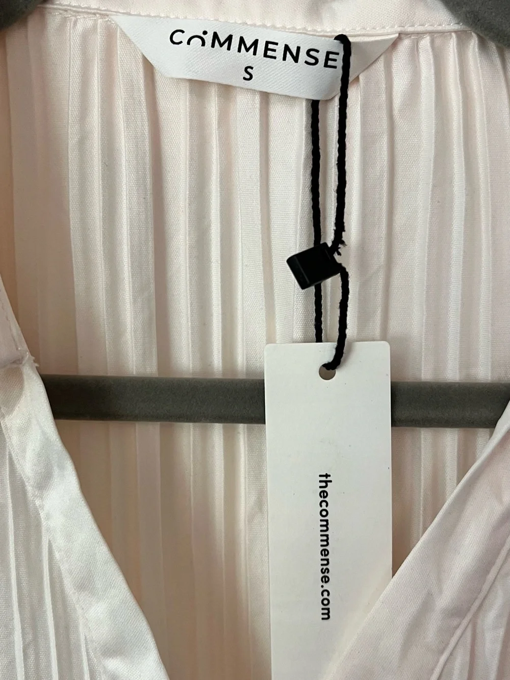Commense Cream Pleated Button-Front Oversized Top - Picture 6 of 7